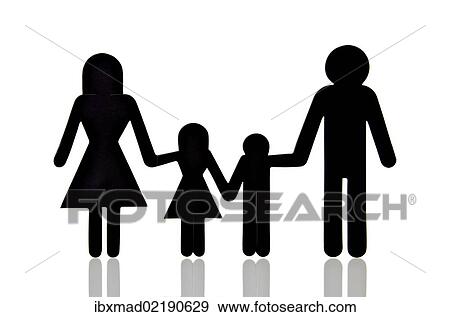 Stock Photo - "Pictogram, figures, family". Fotosearch