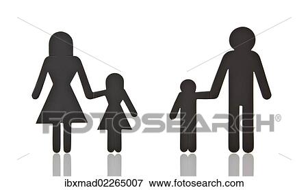 "Pictogram of a family, separated, symbolic image for divorce" View Large Photo Image Stock Photo - "Pictogram of a family, separated, symbolic image for divorce". Fotosearch