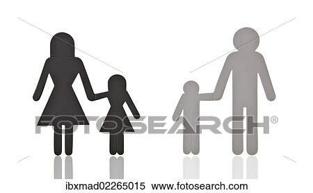 Stock Photography - "Pictogram of a family, separated, symbolic image for divorce". Fotosearch