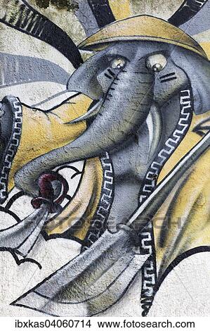 "Picture of an elephant, armed with sword and lance, mural, street art, Duisburg, North Rhine-Westphalia, Germany, Europe" View Large Photo Image Picture - "Picture of an elephant, armed with sword and lance, mural, street art, Duisburg, North Rhine-Westphalia, Germany, Europe". Fotosearch
