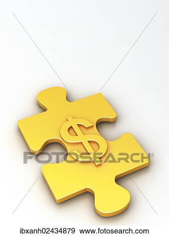 Piece of a puzzle with a dollar sign View Large Photo Image Stock Photo - Piece of a puzzle with a dollar sign. Fotosearch