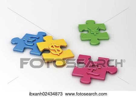 "Pieces of a puzzle with different currency symbols, euro, dollar, pound and yen" View Large Photo Image Stock Image - "Pieces of a puzzle with different currency symbols, euro, dollar, pound and yen". Fotosearch