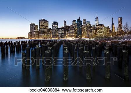 "Pier at Brooklyn Bridge Park with view of the East River and the skyline of Manhattan, Brooklyn Heights, Brooklyn, New York, United States, North America" View Large Photo Image Picture - "Pier at Brooklyn Bridge Park with view of the East River and the skyline of Manhattan, Brooklyn Heights, Brooklyn, New York, United States, North America". Fotosearch