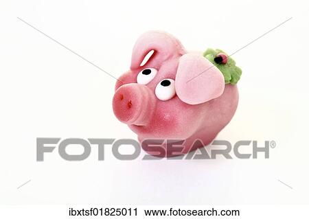Stock Image - "Pig as a symbol of good luck, made of marzipan". Fotosearch