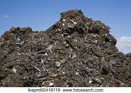 Stock Photo - "Pile of discarded automotive debris at a waste management site, Quebec, Canada, North America". Fotosearch