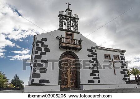 Stock Photography - "Pilgrim church Nuestra Senora de la Concepcion del Risco, Santa Cruz de La Palma, La Palma, Canary Islands, Spain, Europe". Fotosearch