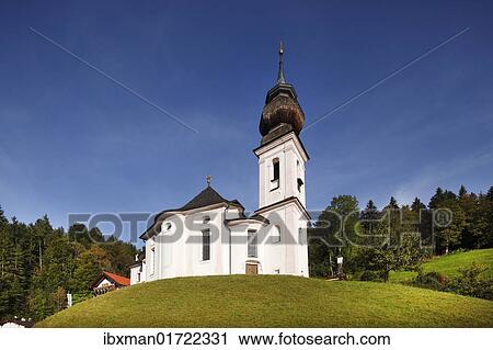 Stock Image - "Pilgrimage church of Maria Gern in Berchtesgaden, Berchtesgadener Land, Upper Bavaria, Bavaria, Germany, Europe". Fotosearch