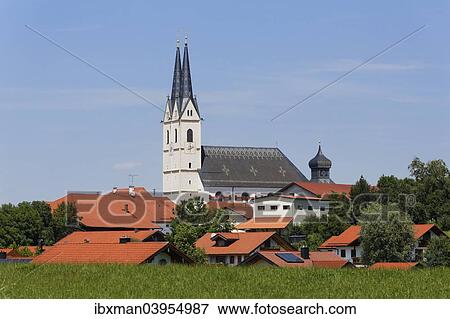 Stock Photo - "Pilgrimage Church of the Assumption, Maria Himmelfahrt Church, Tuntenhausen, Upper Bavaria, Bavaria, Germany, Europe". Fotosearch