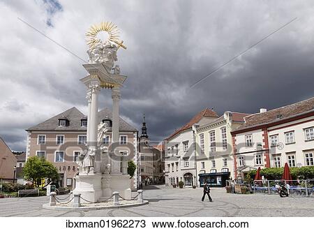 "Plague column, Holy Trinity column, Dreifaltigkeitsplatz square, Krems an der Donau, Wachau, Lower Austria, Austria, Europe" View Large Photo Image Stock Image - "Plague column, Holy Trinity column, Dreifaltigkeitsplatz square, Krems an der Donau, Wachau, Lower Austria, Austria, Europe". Fotosearch