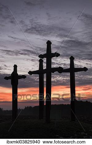 Stock Image - "Plague crosses near Emmingen ab Eck, Baden-Wurttemberg, Germany, Europe". Fotosearch