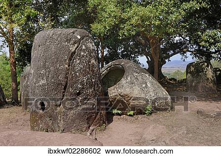 "Plain of Jars, prehistoric urns near Phansavan, Laos, Southeast Asia, Asia" View Large Photo Image Stock Image - "Plain of Jars, prehistoric urns near Phansavan, Laos, Southeast Asia, Asia". Fotosearch
