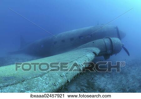 "Plane wreck Douglas DC-3 """"Dakota"""", Mediterranean Sea, Kas, Kas, Turkey, Asia" View Large Photo Image Stock Image - "Plane wreck Douglas DC-3 """"Dakota"""", Mediterranean Sea, Kas, Kas, Turkey, Asia". Fotosearch
