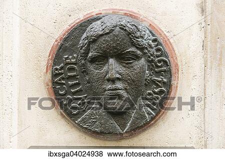 Stock Photo - "Plaque Oscar Wilde, Hotel L'Hotel, Ile de France, Paris, France, Europe". Fotosearch