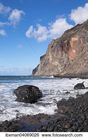 Stock Photograph - "Playa del Ingles, Valle Gran Rey, La Gomera, Canary Islands, Spain, Europe". Fotosearch
