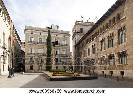Stock Image - "Plaza de Manises, Valencia, Spain, Europe". Fotosearch