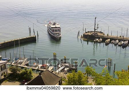 "Pleasure boat enters the port of Meersburg, Meersburg, Baden-Wurttemberg, Germany, Europe" View Large Photo Image Stock Image - "Pleasure boat enters the port of Meersburg, Meersburg, Baden-Wurttemberg, Germany, Europe". Fotosearch