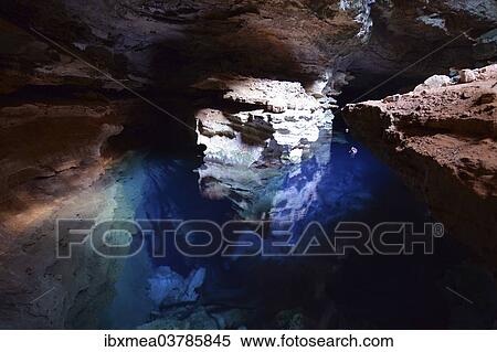 Stock Photography - "Poco Acul cave, Chapada Diamantina, State of Bahia, Brazil, South America". Fotosearch