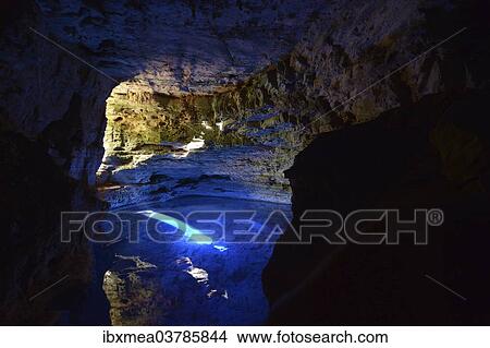"Poco Encantado cave with light beams, Chapada Diamantina, State of Bahia, Brazil, South America" View Large Photo Image Picture - "Poco Encantado cave with light beams, Chapada Diamantina, State of Bahia, Brazil, South America". Fotosearch