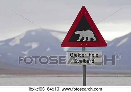 "Polar bear warning sign, Longyearbyen, Spitsbergen Island, Svalbard Archipelago, Svalbard and Jan Mayen, Norway, Europe" View Large Photo Image Stock Image - "Polar bear warning sign, Longyearbyen, Spitsbergen Island, Svalbard Archipelago, Svalbard and Jan Mayen, Norway, Europe". Fotosearch