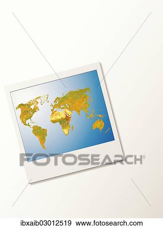 Polaroid with world map View Large Photo Image Stock Photo - Polaroid with world map. Fotosearch