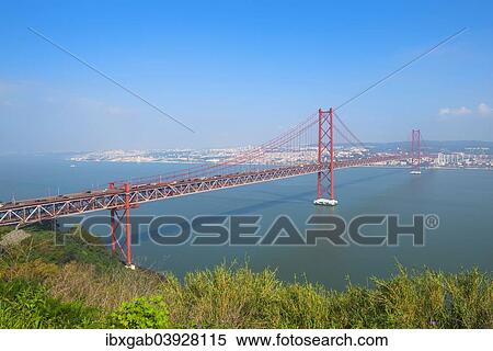 "Ponte 25 de Abril, 25th of April Bridge, Tagus river, Lisbon, Lisbon District, Lisboa Region, Portugal, Europe" View Large Photo Image Stock Photography - "Ponte 25 de Abril, 25th of April Bridge, Tagus river, Lisbon, Lisbon District, Lisboa Region, Portugal, Europe". Fotosearch