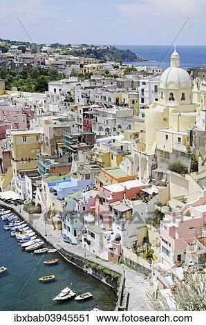 "Port of Corricella, Church of Santa Maria delle Grazie, Marina di Corricella, Procida, Campania, Southern Italy, Italy, Europe" View Large Photo Image Stock Image - "Port of Corricella, Church of Santa Maria delle Grazie, Marina di Corricella, Procida, Campania, Southern Italy, Italy, Europe". Fotosearch