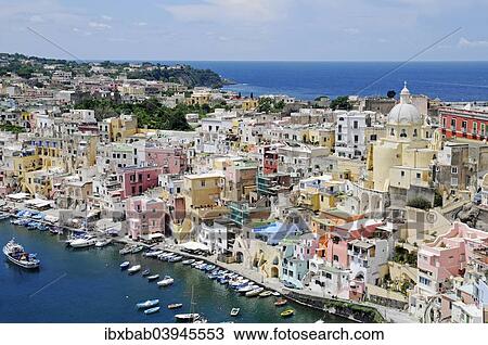 "Port of Corricella, Church of Santa Maria delle Grazie, Marina di Corricella, Procida, Campania, Southern Italy, Italy, Europe" View Large Photo Image Stock Image - "Port of Corricella, Church of Santa Maria delle Grazie, Marina di Corricella, Procida, Campania, Southern Italy, Italy, Europe". Fotosearch