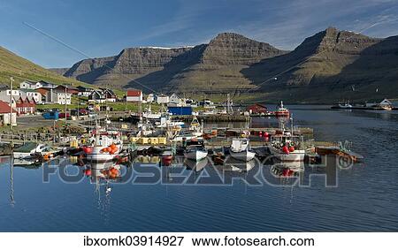Stock Photo - "Port of Hvannasund, Viooy, Faroe Islands, Denmark, Europe". Fotosearch