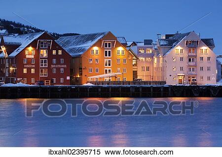 Stock Photography - "Port of Tromso in winter, Norway, Europe". Fotosearch