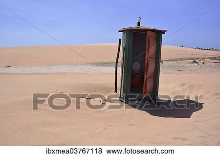 Stock Photo - "Portable toilet on the beach, Jijoca de Jericoacoara, Ceara, Brazil, South America". Fotosearch