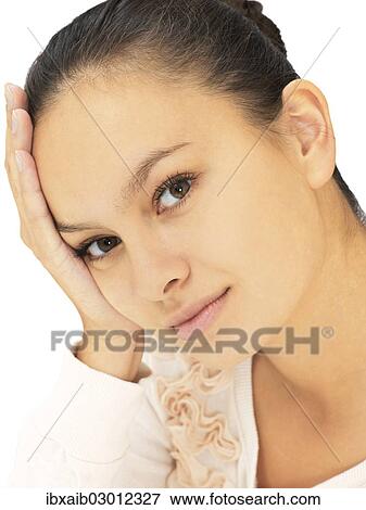 "Portrait of a young woman, Eurasian" View Large Photo Image Stock Photo - "Portrait of a young woman, Eurasian". Fotosearch