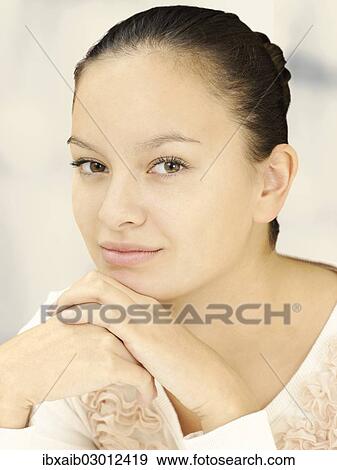"Portrait of a young woman, Eurasian" View Large Photo Image Stock Photo - "Portrait of a young woman, Eurasian". Fotosearch