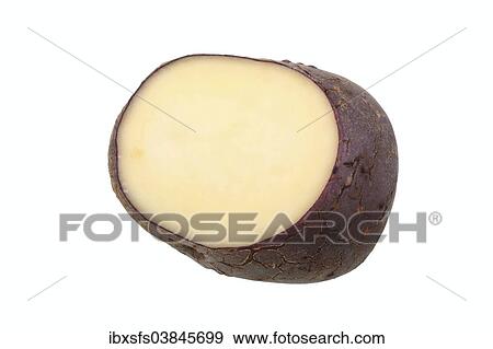 "Potato, """"Odenwalder Blaue"""" variety, cut in half" View Large Photo Image Stock Photo - "Potato, """"Odenwalder Blaue"""" variety, cut in half". Fotosearch