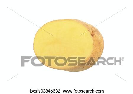 Stock Image - "Potato, Quarta variety, cut in half". Fotosearch