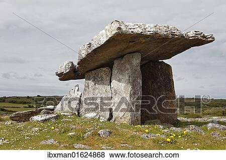 "Poulnabrone dolmen, Burren, County Clare, Ireland, Europe" View Large Photo Image Stock Photo - "Poulnabrone dolmen, Burren, County Clare, Ireland, Europe". Fotosearch