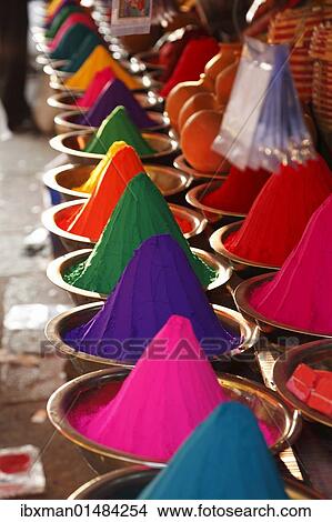 "Powdered pigments, Devaraja Market, Mysore, Karnataka, South India, India, South Asia, Asia" View Large Photo Image Picture - "Powdered pigments, Devaraja Market, Mysore, Karnataka, South India, India, South Asia, Asia". Fotosearch