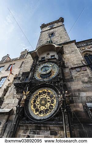 "Prague astronomical clock or Prague orloj, medieval clock, Old Town City Hall, Old Town Square, Prague, Czech Republic, Europe" View Large Photo Image Stock Photography - "Prague astronomical clock or Prague orloj, medieval clock, Old Town City Hall, Old Town Square, Prague, Czech Republic, Europe". Fotosearch