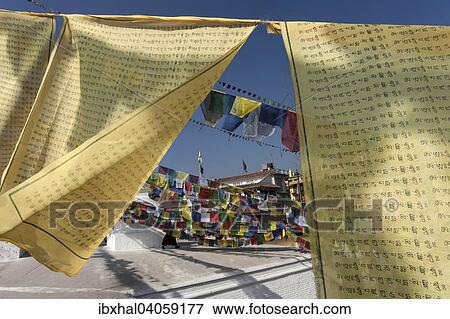 "Prayer flags at Boudhanath Stupa, Boudhanath, UNESC World Heritage Site, Kathmandu, Nepal, Asia" View Large Photo Image Stock Photo - "Prayer flags at Boudhanath Stupa, Boudhanath, UNESC World Heritage Site, Kathmandu, Nepal, Asia". Fotosearch