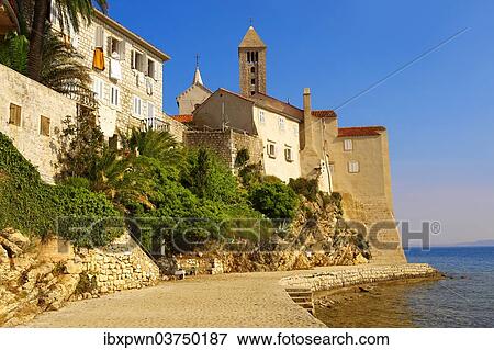 "Promenade, medieval town of Rab, Rab Island, Primorje-Gorski Kotar County, Croatia, Europe" View Large Photo Image Stock Photo - "Promenade, medieval town of Rab, Rab Island, Primorje-Gorski Kotar County, Croatia, Europe". Fotosearch