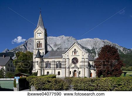 "Protestant Church, Dachstein Massif, Ramsau am Dachstein, Styria, Austria, Europe" View Large Photo Image Stock Image - "Protestant Church, Dachstein Massif, Ramsau am Dachstein, Styria, Austria, Europe". Fotosearch
