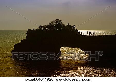 Stock Photograph - "Pura Tanah Lot Temple at sunset, Bali, Indonesia, Asia". Fotosearch