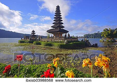 "Pura Ulun Danu Bratan Temple or Pura Bratan Temple, in Lake Bratan, highlands of central Bali, Bedugul area, Bali, Indonesia, Asia" View Large Photo Image Stock Photo - "Pura Ulun Danu Bratan Temple or Pura Bratan Temple, in Lake Bratan, highlands of central Bali, Bedugul area, Bali, Indonesia, Asia". Fotosearch