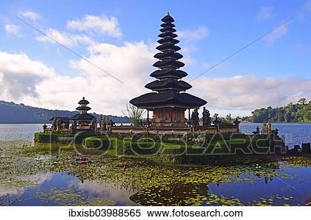 Stock Photography - "Pura Ulun Danu Bratan Temple or Pura Bratan Temple, in Lake Bratan, highlands of central Bali, Bedugul area, Bali, Indonesia, Asia". Fotosearch