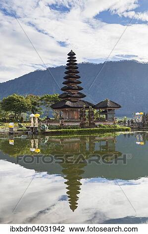 Stock Image - "Pura Ulun Danu temple on Bratan lake, Bali, Indonesia, Asia". Fotosearch