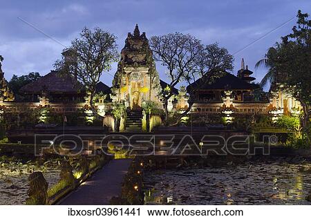 "Puri Saraswati temple at night, Ubud, Bali, Indonesia, Asia" View Large Photo Image Stock Image - "Puri Saraswati temple at night, Ubud, Bali, Indonesia, Asia". Fotosearch