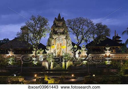 "Puri Saraswati temple at night, Ubud, Bali, Indonesia, Asia" View Large Photo Image Stock Image - "Puri Saraswati temple at night, Ubud, Bali, Indonesia, Asia". Fotosearch