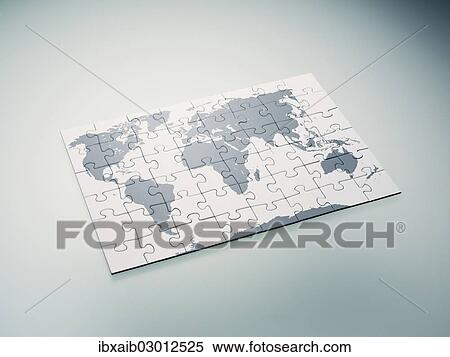 Puzzle with world map View Large Photo Image Stock Photography - Puzzle with world map. Fotosearch