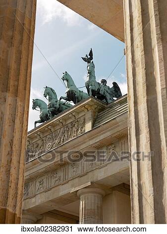 Stock Image - "Quadriga on the Brandenburg Gate, Berlin, Germany, Europe". Fotosearch
