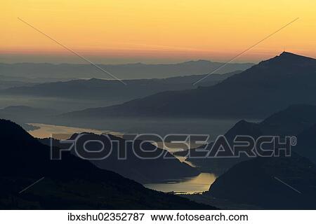 Stock Photo - "Queen of the Mountains, Rigi Mountain with Lake Lucerne in the foreground, Brienzer Rothorn Mountain, Brienz, Switzerland, Europe". Fotosearch