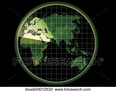 "Radar with a map of Europe, Africa, Asia, Australia, Oceania" View Large Photo Image Stock Image - "Radar with a map of Europe, Africa, Asia, Australia, Oceania". Fotosearch